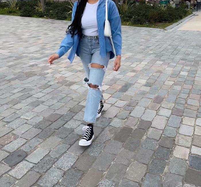 Jeans zara mom troués