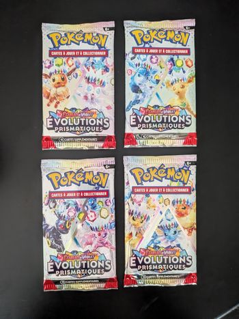 Pokémon Artset 4 Boosters Évolution prismatique Ev 8.5 FR Scellé