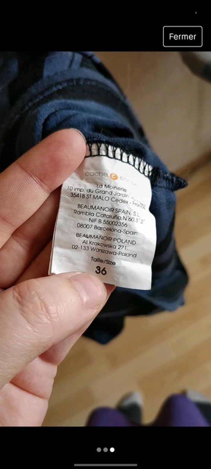 Tunique Cache cache taille 36/S noire et bleue très bon état col roulé - photo numéro 3