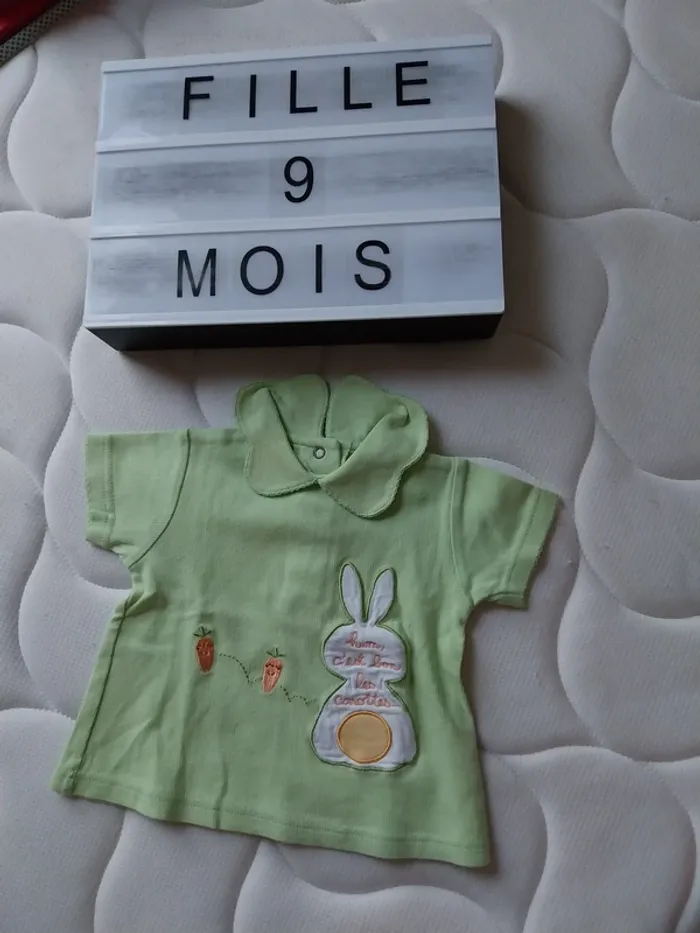 Tee-shirt manche courte fille 9 mois
