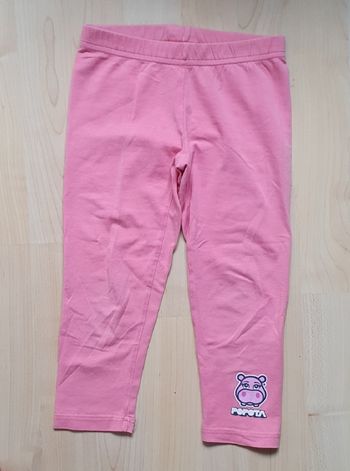 Legging rose à motif hippopotame sur bas de jambe (3-4 ans-95-103Cm) / Popota