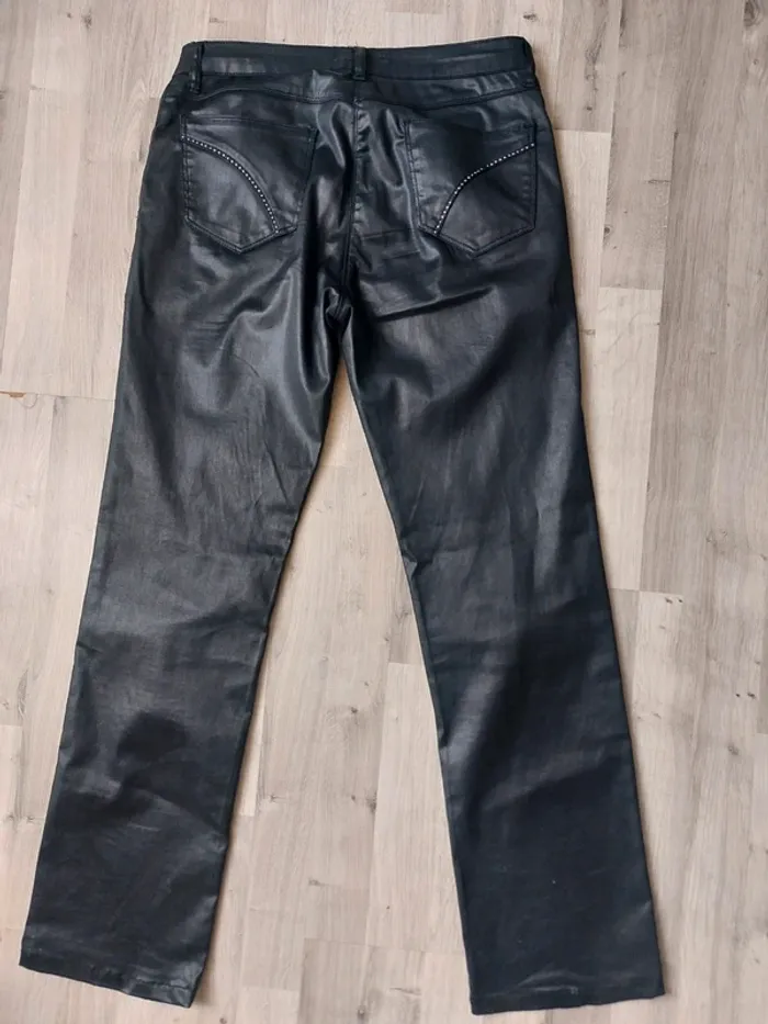 Pantalon enduit noir "Kanopé" - photo numéro 3