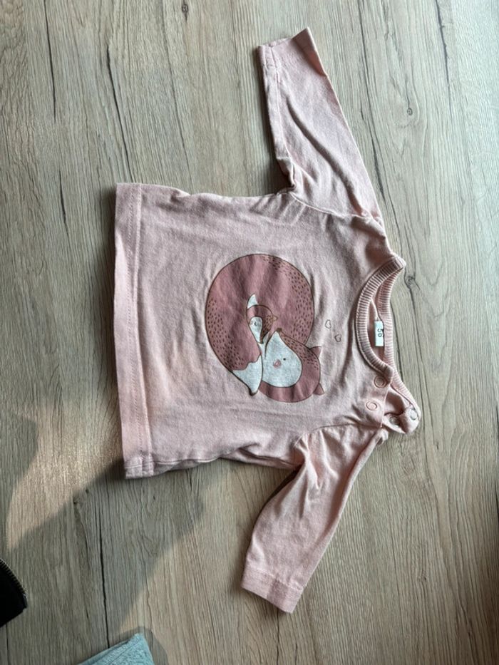 T-shirt manches longues bébé fille 1mois