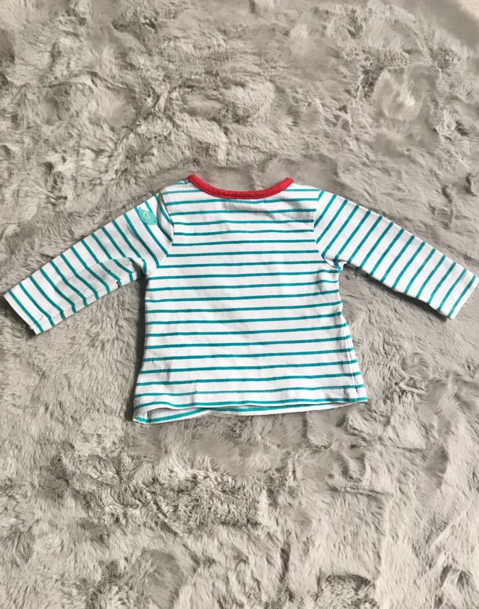 T-shirt à rayures bleues 1mois (orchestra) - photo numéro 2