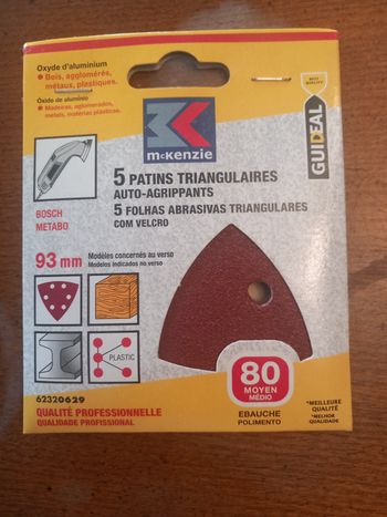 Lot 5 patins triangulaires perceuse