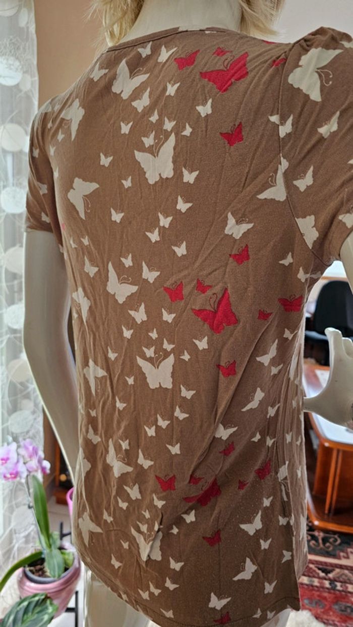 T shirt motif papillons Burton taille M - photo numéro 2