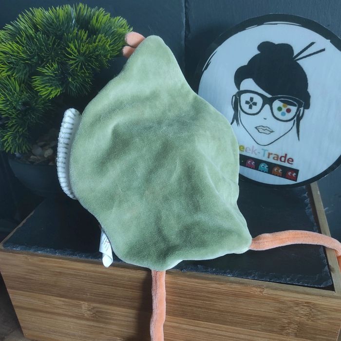 Doudou plat Canard vert orange Natalys pattes ailes orange Oie Oiseau Rond - photo numéro 2