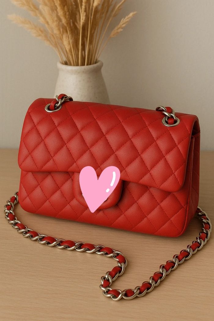Sac bandoulière Classic Flap rouge élégant