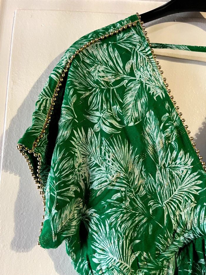 Robe femme goa fleurie verte neuve taille L - photo numéro 2