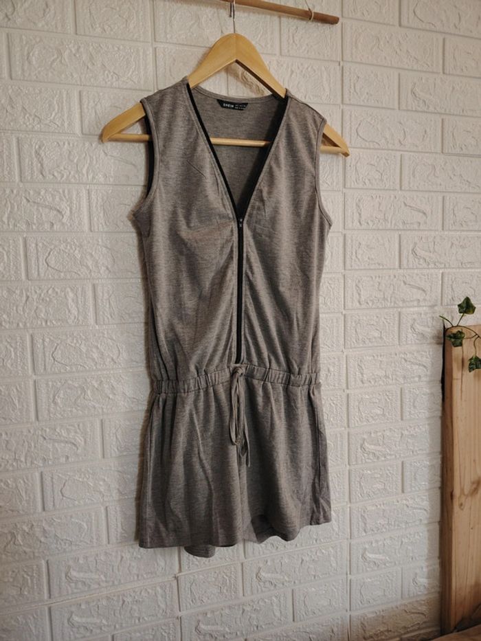 Combishort coton gris