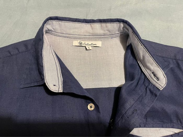 Chemise manches longues bleue marine - U Collection - T. S - photo numéro 2