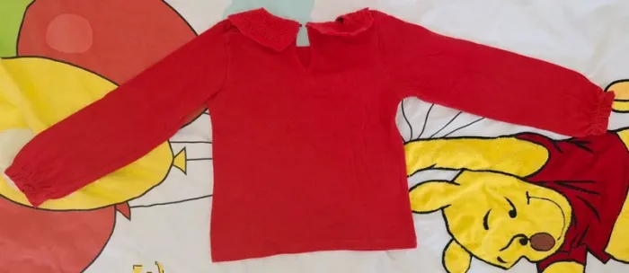 Tee-shirt manches longues avec col dentelle 4 ans - photo numéro 2