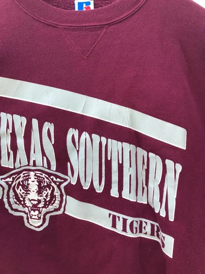 Russell Athletic Texas Southern Tigers University sweater crewneck made in USA 🇺🇸 Mens L - photo numéro 4