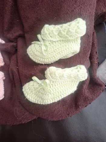 Chausson laine vert claire