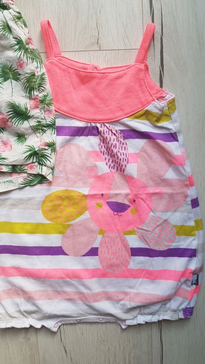 Lot de 2 combinaisons estivales fille 18mois - photo numéro 3