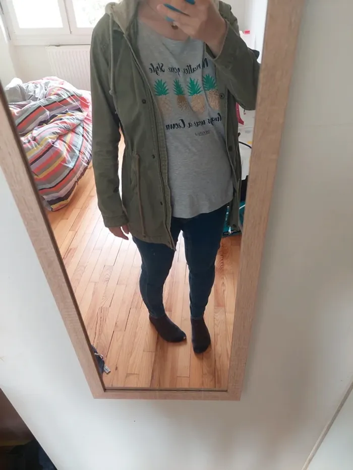 Veste à capuche Hollister kaki - photo numéro 5