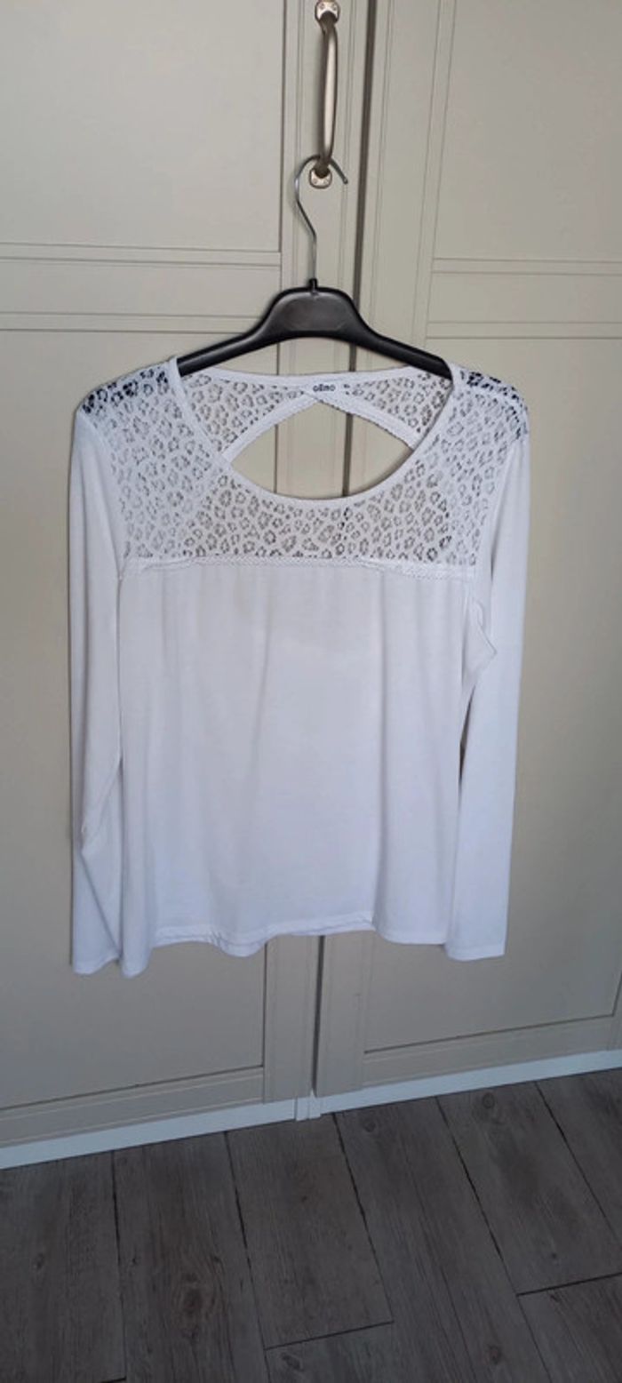 Tee shirt blanc manches longues femme