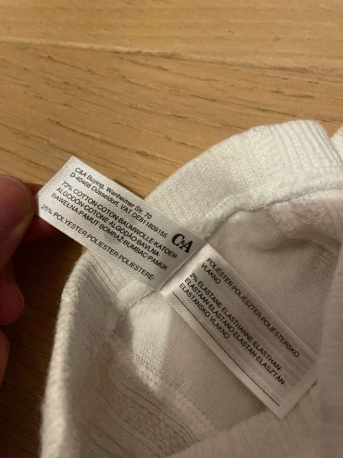 Collant blanc crème - C&A - 0/1mois - photo numéro 4