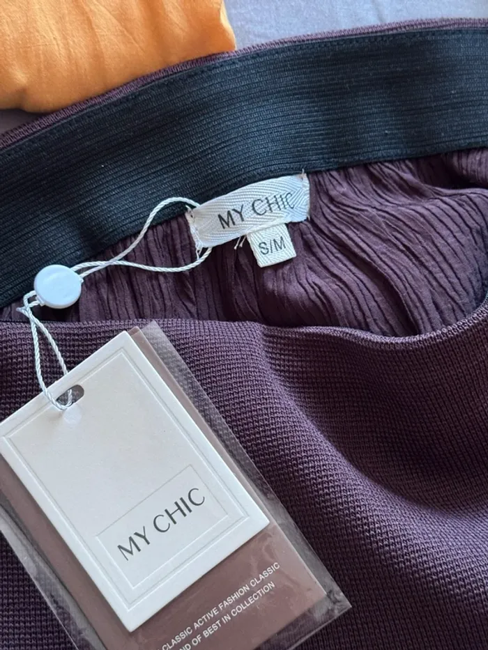 Ensemble brun bordeaux jupe et gilet sans manches - photo numéro 4