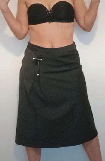 Jupe mi longue hiver grise anthracite taille 40