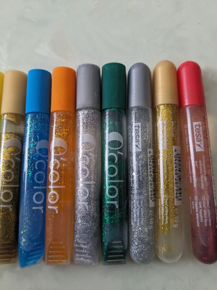 Lot de 12 tubes de colle gel pailleté . - photo numéro 3