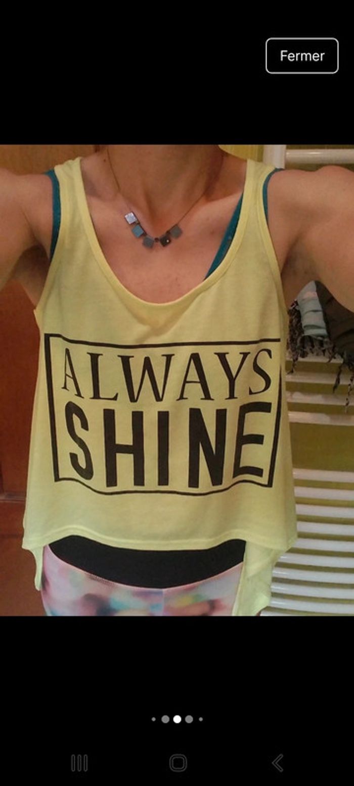 Débardeur femme jaune fluo Mim - photo numéro 5