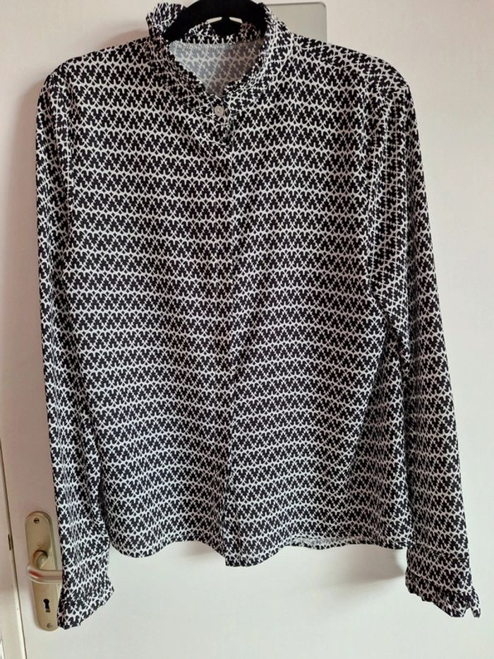 Chemise noire et blanche à motifs T 36
