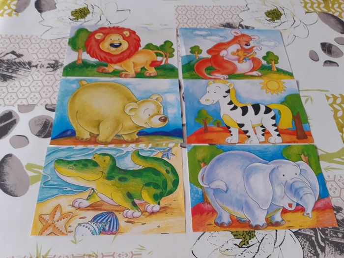 6 puzzles en cube en bois thème animaux sauvages - photo numéro 8
