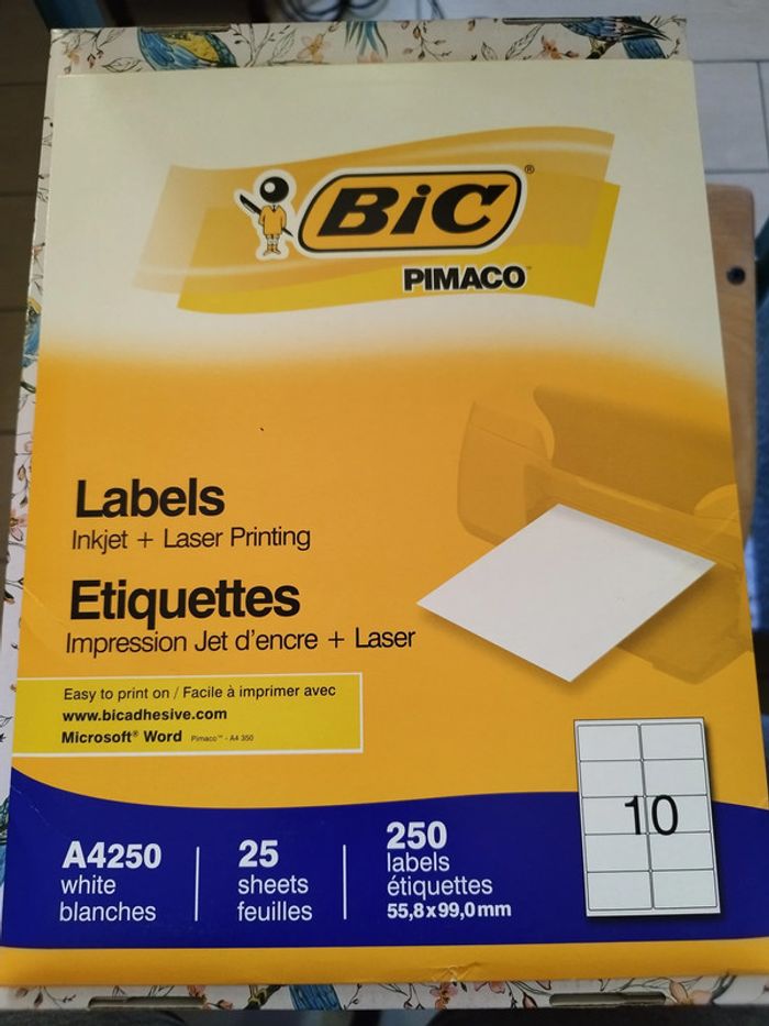 Etiquette autocollantes imprimables