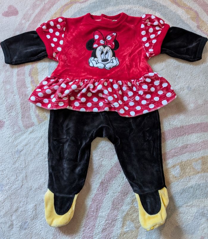 Pyjama Minnie Mouse Velours - Disney Baby - 3 Mois
