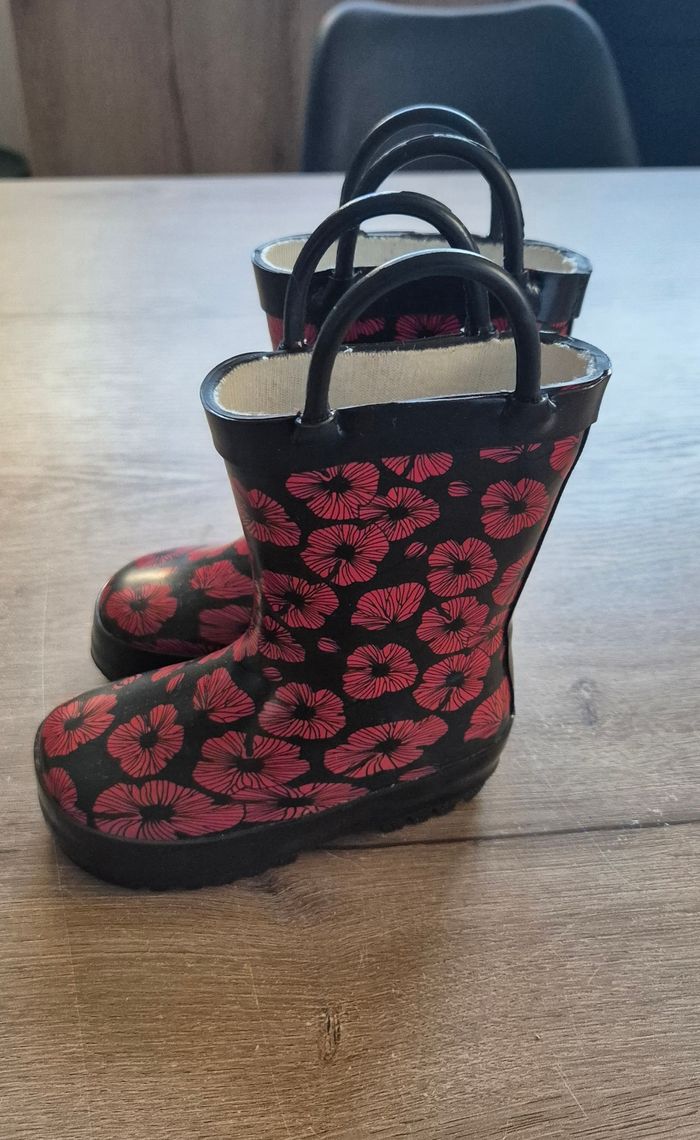 Bottes de pluie à fleurs T.21 🌸 - photo numéro 4