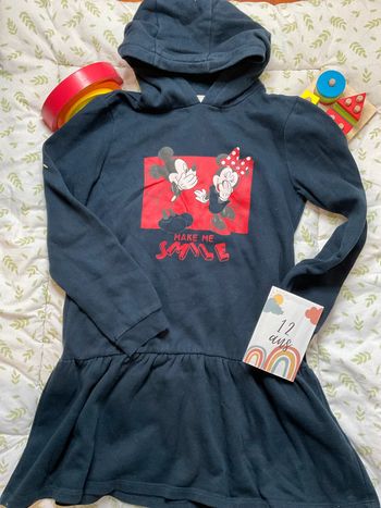 robe sweat à capuche marine minnie disney 12 ans