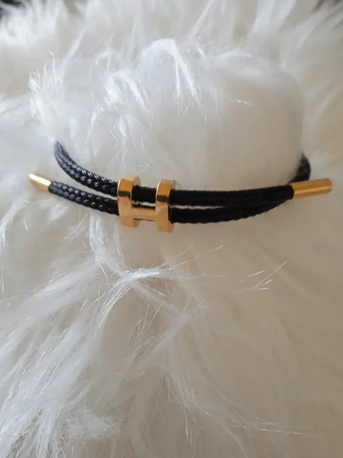 Bracelet réglable Noir et Or - photo numéro 2