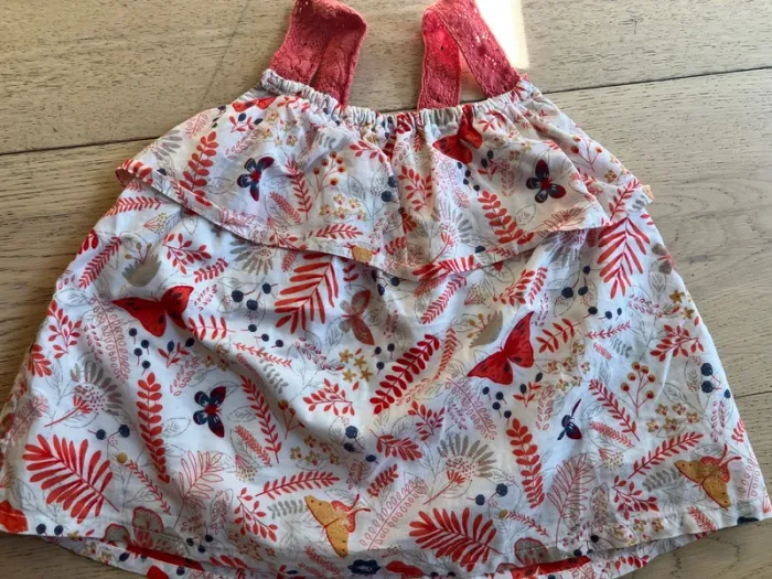 Ensemble blouse à bretelle + short + gilet blanc 3 ans fille Vertbaudet - photo numéro 7