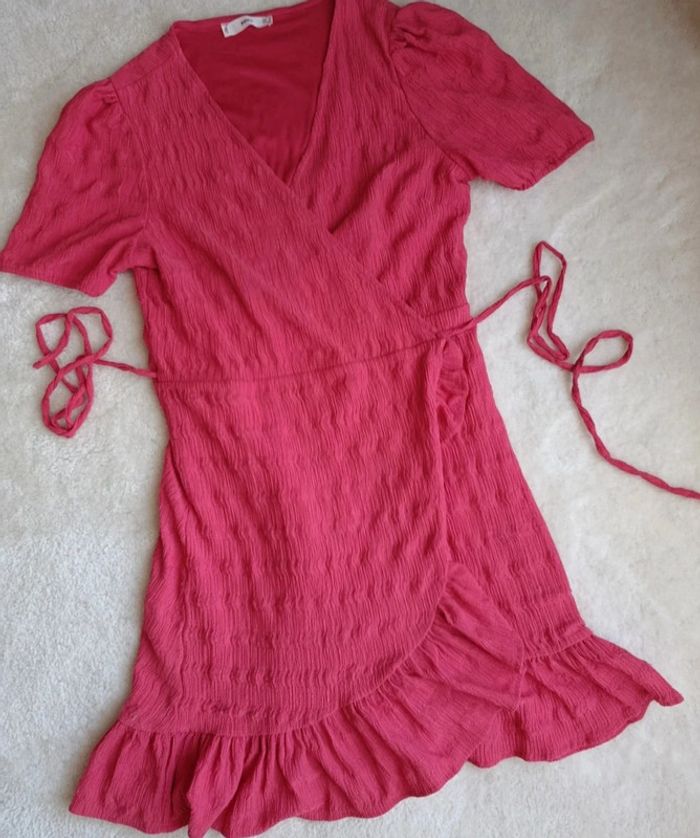 Robe d'été Mango portefeuille rose fuchsia M - photo numéro 6
