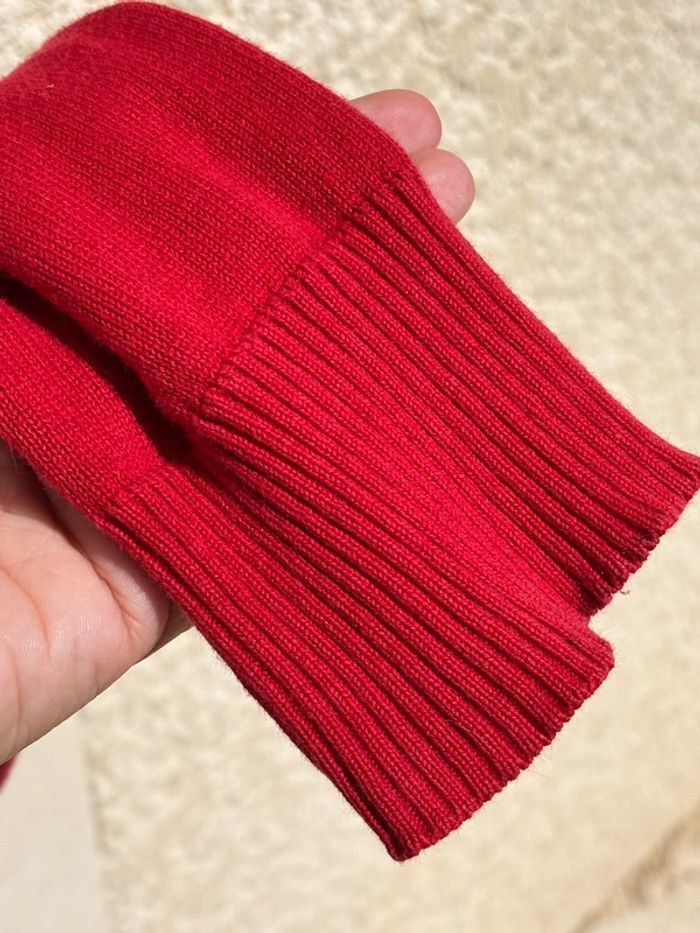 Pull c V 100% Coton laine d’agneau Gant rouge - photo numéro 6