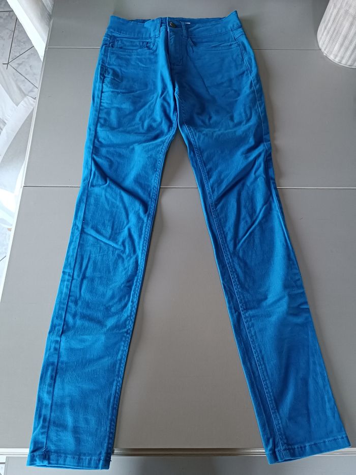 Pantalon bleu électrique galerie Lafayette taille 34 - photo numéro 6