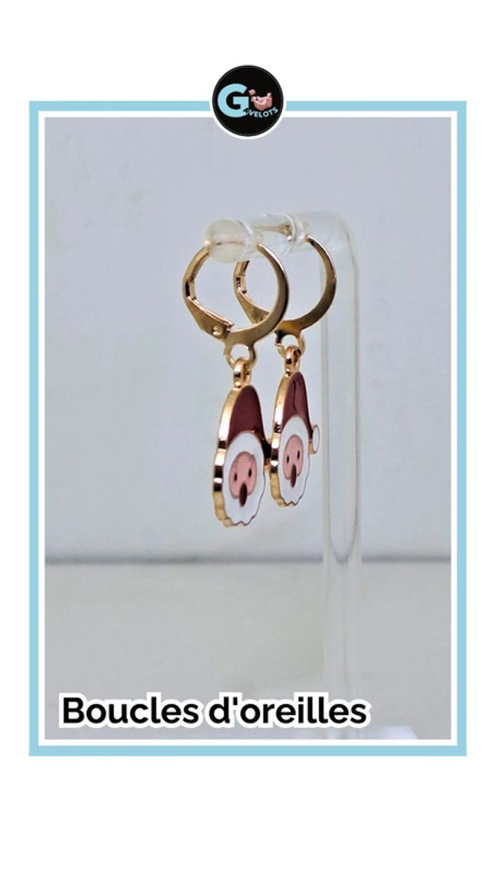 🦚Boucle d'oreilles père Noël - photo numéro 3