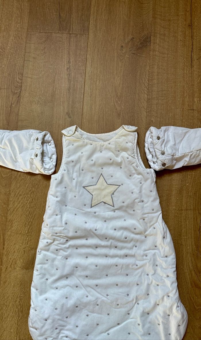 💜 Gigoteuse blanc avec manche détachable vertbaudet taille 6/12 mois 💜 - photo numéro 3