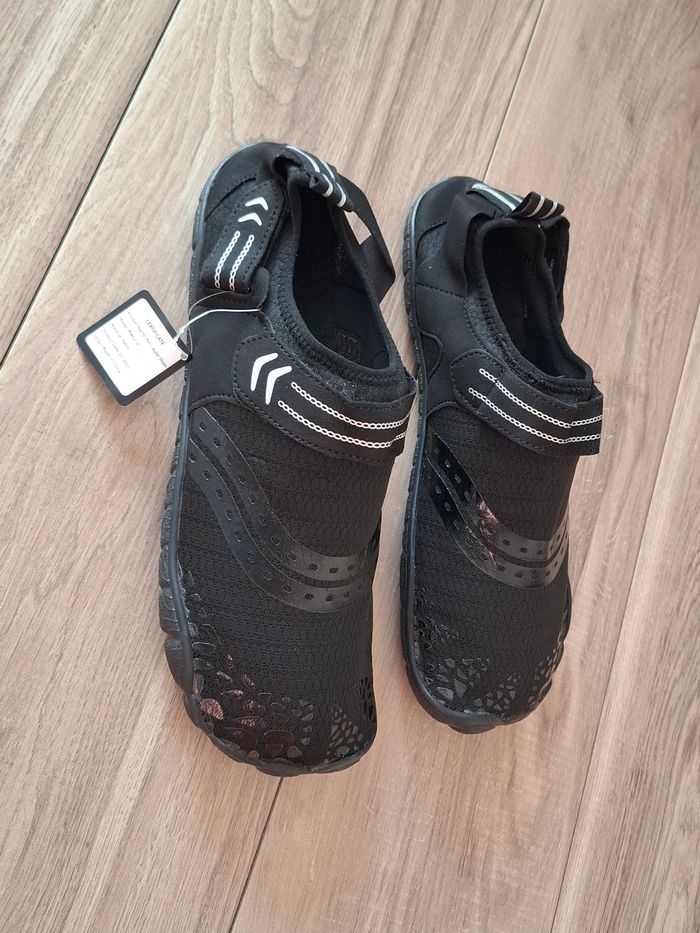 Chaussures baskets pied nu homme finesse sport aquatique noir - photo numéro 2