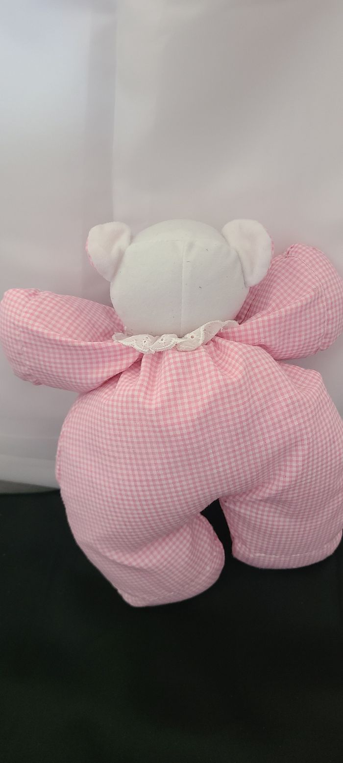 Doudou ours rose vichy SIMPSON TRADING - photo numéro 3