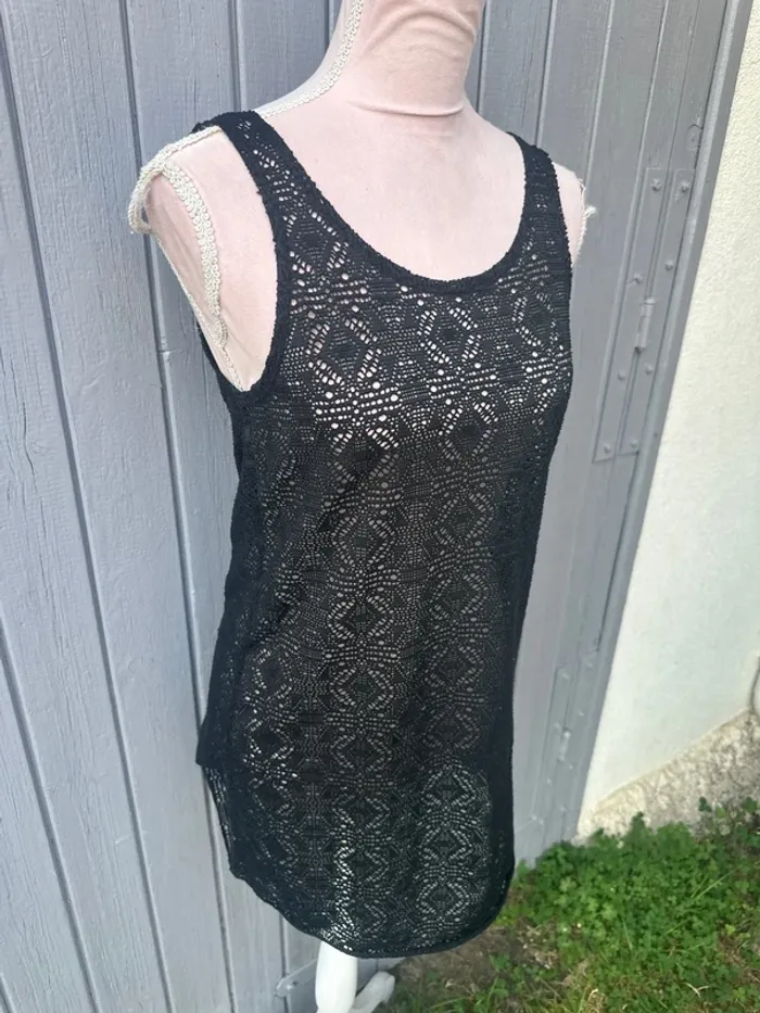 Robe de plage noir à trous sans manches 38/M - photo numéro 2
