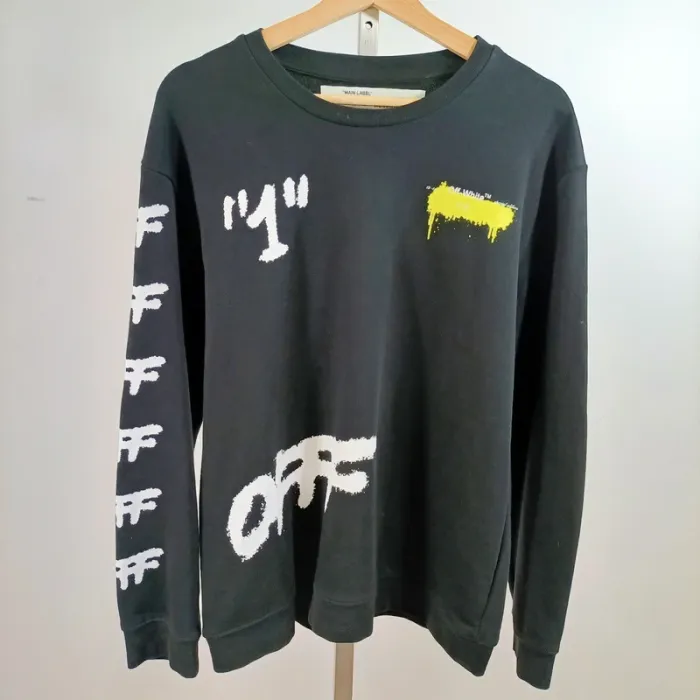 Sweat Off-White noir END.20 oversize sérigraphie fluo édition 2013 taille L A1511
