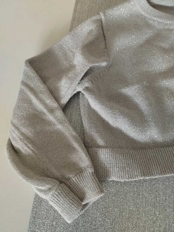 Jolie gilet gris brillant taille 23 mois - photo numéro 4