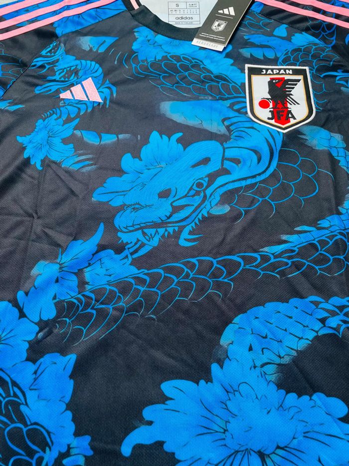 Maillot concept foot Japon bleu dragon fleurs taille S - photo numéro 4