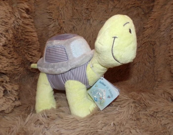 Peluche Yvan la tortue mauve et vert Noukie's - photo numéro 2