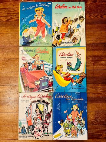 Lot de 6 grands ouvrages couleurs Caroline années 50-60-70 livres bd album Pierre Probst