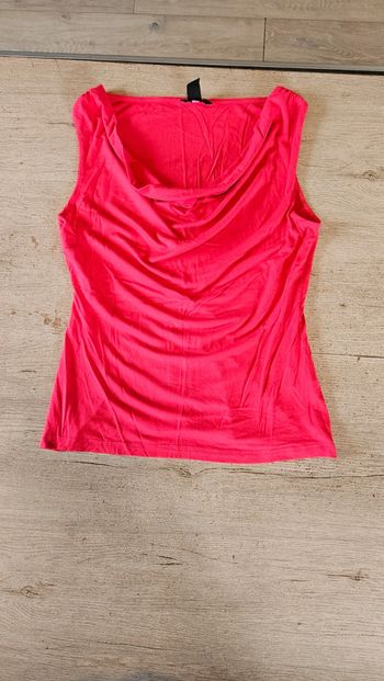 Blouse sans manche rose foncé avec légères fronces, H&M, M, nickrl