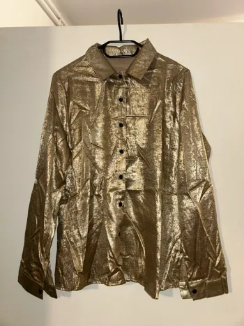 Chemise métallique doré femme