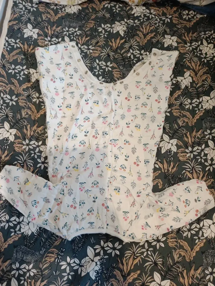 Combinaison petit bateau fleurs 54cm - photo numéro 3